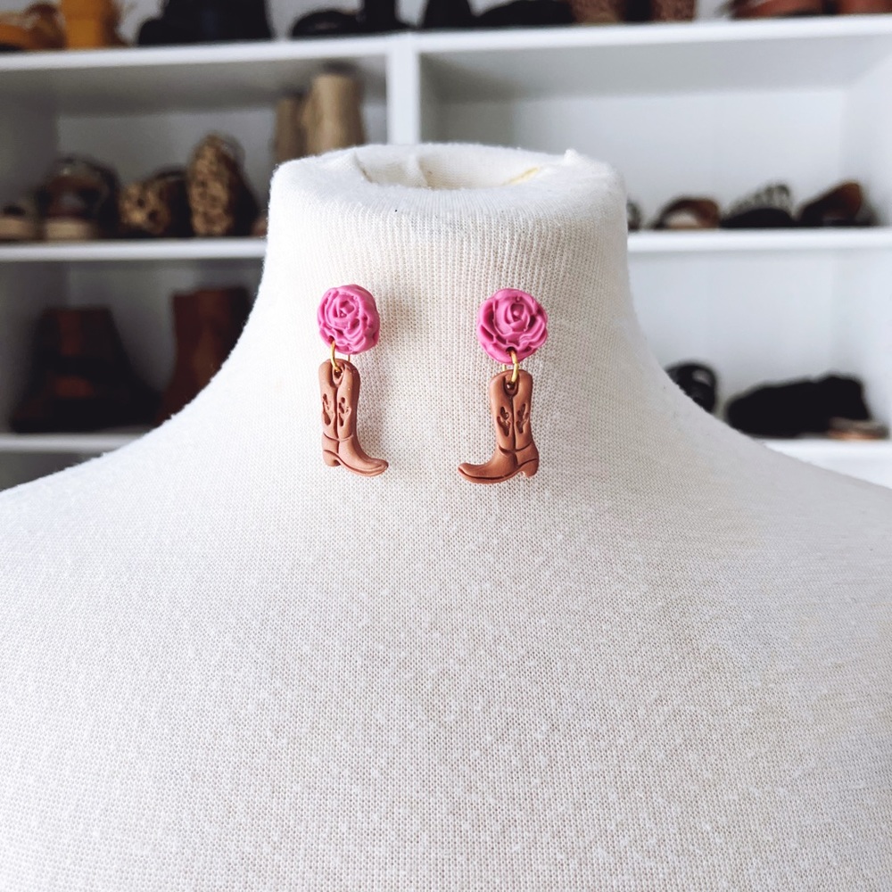 Cowgirl Boots + Rose Earrings - Picture 6 of 7